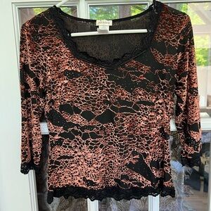 Sheer Velvet and Mesh Top